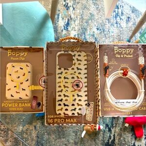 Dachshund iPhone 16 Pro Max Case and Power Bank Set - Brown